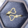 Simple Heart Open Adjustable Ring For Women, Rope Texture Love Shape Finger Jewelry view 2