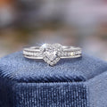 Gentle Double Peach Heart Ring For Women, Inlaid Zircon Sweet Delicate Daily Finger Jewelry view 2