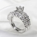 Romantic Copper Couple Rings With Zircon Inlay For Wedding Fashion Light Luxury Jewelry view 2