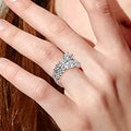 Romantic Copper Couple Rings With Zircon Inlay For Wedding Fashion Light Luxury Jewelry view 3