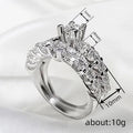 Romantic Copper Couple Rings With Zircon Inlay For Wedding Fashion Light Luxury Jewelry view 4