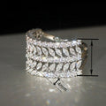 Sparkling Geometric Leaf Single Ring For Women, Niche Design Wedding Engagement Jewelry view 4