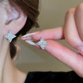 Sparkly Silver Star Copper Jewelry Set With Stud Earrings Bracelet And Necklace view 4
