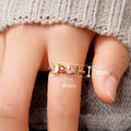 Women's Geometric Ring With Colorful Zircon, Light Luxury Simple Elegant Fashion Jewelry view 4
