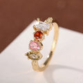 Women's Geometric Ring With Colorful Zircon, Light Luxury Simple Elegant Fashion Jewelry view 1