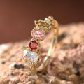 Women's Geometric Ring With Colorful Zircon, Light Luxury Simple Elegant Fashion Jewelry view 5