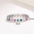 Rainbow Heart Ring For Women European American Light Luxury Colorful Stackable Love Finger Ring view 4