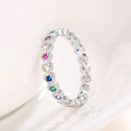 Rainbow Heart Ring For Women European American Light Luxury Colorful Stackable Love Finger Ring view 3
