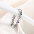 Rainbow Heart Ring For Women European American Light Luxury Colorful Stackable Love Finger Ring view 5