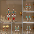 New Chinese Butterfly Waterdrop Pearl Tassel Ear Hooks, Peace Buckle Qipao Costume Earrings view 1