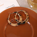 Luxury Tortoise Leopard Print Acrylic Alloy Hoop Ear Buckle Light Gold Circle Statement Earrings view 4