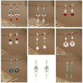 Vintage Chinese Style Alloy Enamel Butterfly Wing Faux Pearl Beaded Long Tassel Clip On Hanfu Qipao Earrings view 2