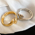 Adjustable Metal Open Cuff Bangle For Women, Minimalist Waterdrop Statement Jewelry view 4