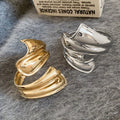 Vintage Alloy Wrinkled Ribbon Irregular Open Bangle Niche Statement Arm Cuff Jewelry view 1