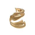 Vintage Alloy Wrinkled Ribbon Irregular Open Bangle Niche Statement Arm Cuff Jewelry view 5