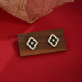 Vintage Luxury Black Enamel Flower Rhinestone Gold Alloy Diamond Lace Stud Earrings view 2