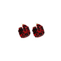 Vintage Leopard Print Faux Leather C-Shaped Pleated Hoop Studs For Women Fashion Party Earrings view 5