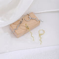 Elegant Irregular Snake Shape Alloy Hoop Huggie Drop Earrings For Women Luxury Metal Pendant Earrings view 1