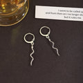 Elegant Irregular Snake Shape Alloy Hoop Huggie Drop Earrings For Women Luxury Metal Pendant Earrings view 2