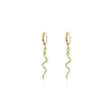 Elegant Irregular Snake Shape Alloy Hoop Huggie Drop Earrings For Women Luxury Metal Pendant Earrings view 5