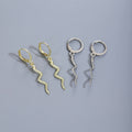 Elegant Irregular Snake Shape Alloy Hoop Huggie Drop Earrings For Women Luxury Metal Pendant Earrings view 4