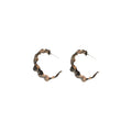 Vintage Leopard Print Faux Leather Geometric Hoop Earrings Chic Statement Jewelry For Women view 5