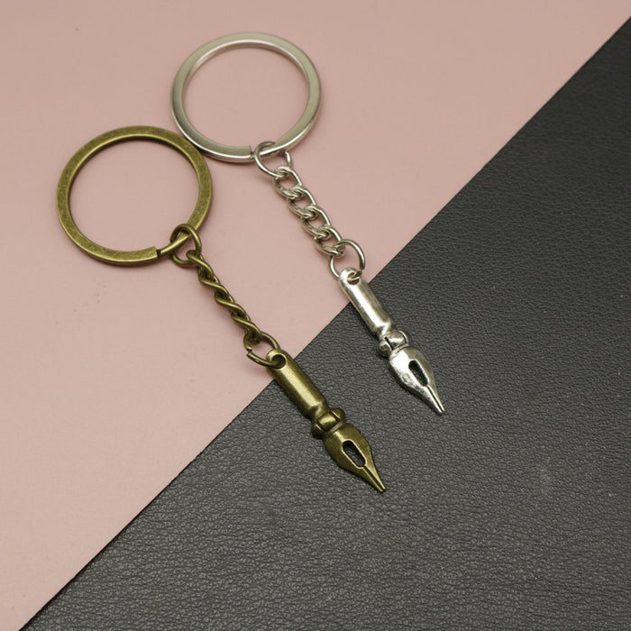 Zinc Alloy Simple Pen Keychain Bag Charm Gift