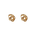 Minimalist Metal Twist Hoop Earrings For Women Geometric Round Light Luxury Commuter Style view 5