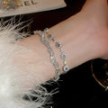 Adjustable Zircon Star Faux Pearl Bangle For Women Minimalist Retro Geometric Jewelry view 3