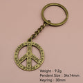 Zinc Alloy Peace Sign Keychain for Bag Charm Gift view 2