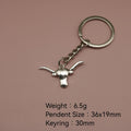 Zinc Alloy Bull Head Keychain Bag Charm Gift view 2