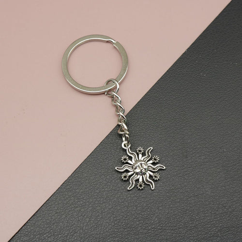 Zinc Alloy Sunflower Keychain Bag Charm Gift Key Ring