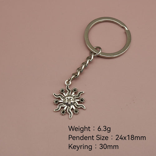 Zinc Alloy Sunflower Keychain Bag Charm Gift Key Ring