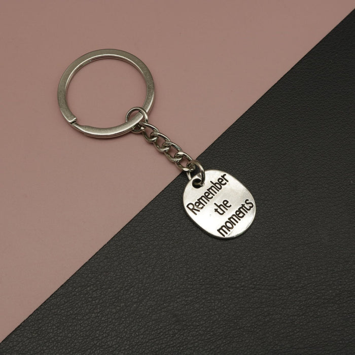 Metal Remember The Moments Keychain Gift Key Ring