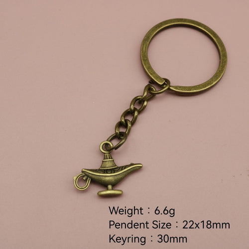 Metal Magic Lamp Keychain Bag Charm Gift