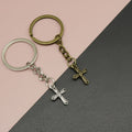 Metal Hollow Cross Keychain Bag Charm Gift For Daily Use view 1