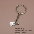 Metal Guitar Keychain Music Lover Bag Charm Gift view 2