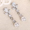 Teardrop Geometric Drop Earrings For Women, Faux Pearl Zircon Elegant Fashion Jewelry view 3