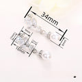 Teardrop Geometric Drop Earrings For Women, Faux Pearl Zircon Elegant Fashion Jewelry view 4