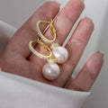 French Style Faux Pearl Zircon Inlaid Drop Earrings For Women, Trendy Elegant Dangle Jewelry view 2