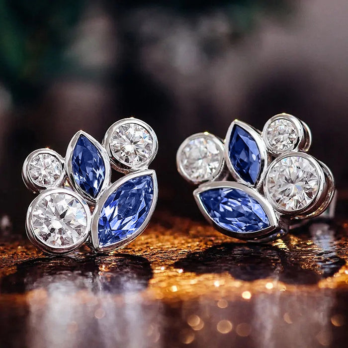 European American Geometric Stud Earrings, Trendy Light Luxury Niche Fashion Jewelry