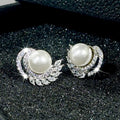 Faux Pearl Stud Earrings For Women, Elegant Geometric European American Fashion Jewelry view 3