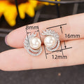 Faux Pearl Stud Earrings For Women, Elegant Geometric European American Fashion Jewelry view 4