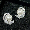 Faux Pearl Stud Earrings For Women, Elegant Geometric European American Fashion Jewelry view 1