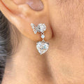 Sweet Heart Shape Butterfly Drop Earrings For Women, Princess Fairy Style Fashion Ear Jewelry view 3