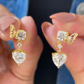 Sweet Heart Shape Butterfly Drop Earrings For Women, Princess Fairy Style Fashion Ear Jewelry view 6