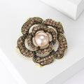 Alloy Rhinestone Rose Brooch For Women's Suits And Coats view 3