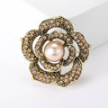 Alloy Rhinestone Rose Brooch For Women's Suits And Coats view 2