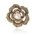 Alloy Rhinestone Rose Brooch For Women's Suits And Coats view 5