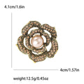 Alloy Rhinestone Rose Brooch For Women's Suits And Coats view 4